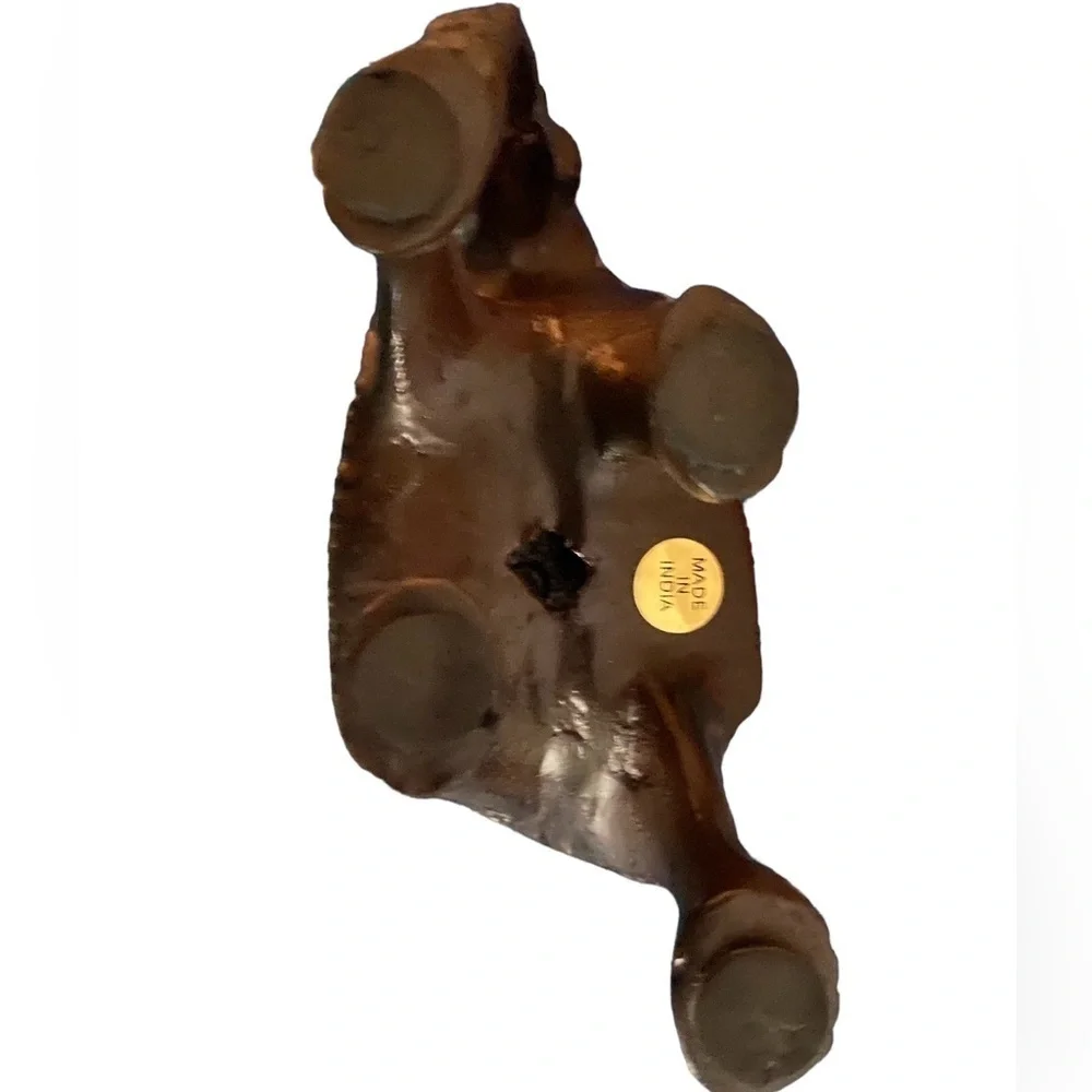 Elephant Candle Holder Votive Brown Metal Figurine Detailed Made in India.  #17